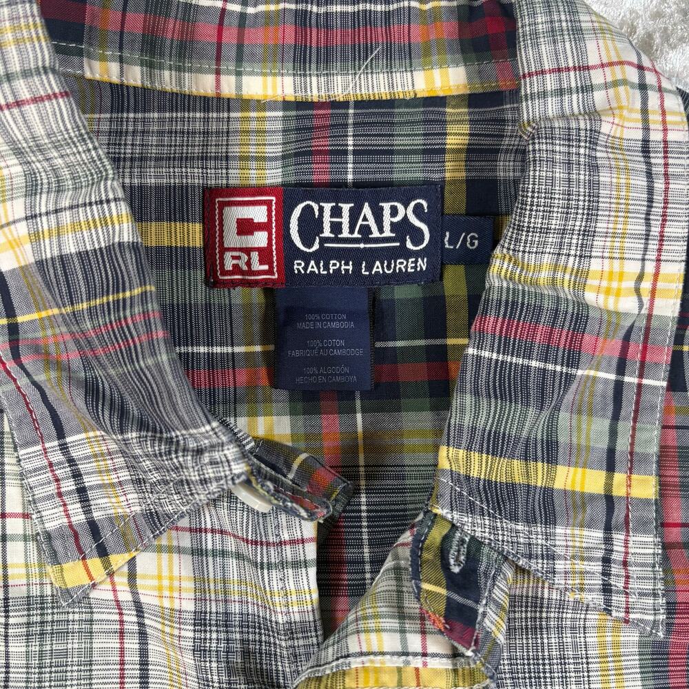 Chaps Ralph Lauren Multi Color Button Up Flannel Large - Picture 3 of 7